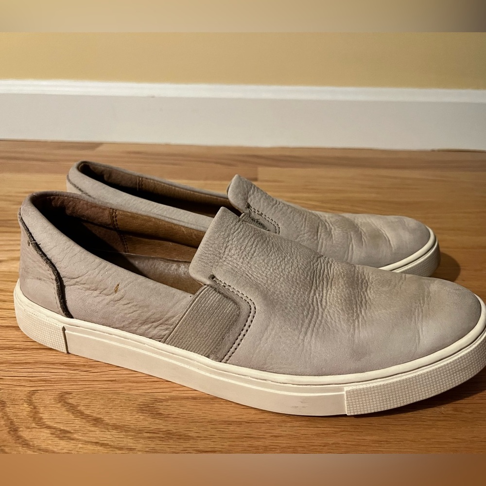 Frye leather slip on sneakers